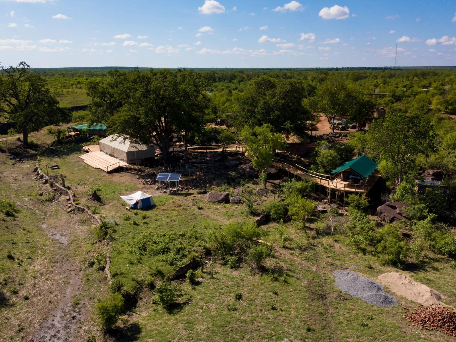 Aerial view of Deteema Springs Camp