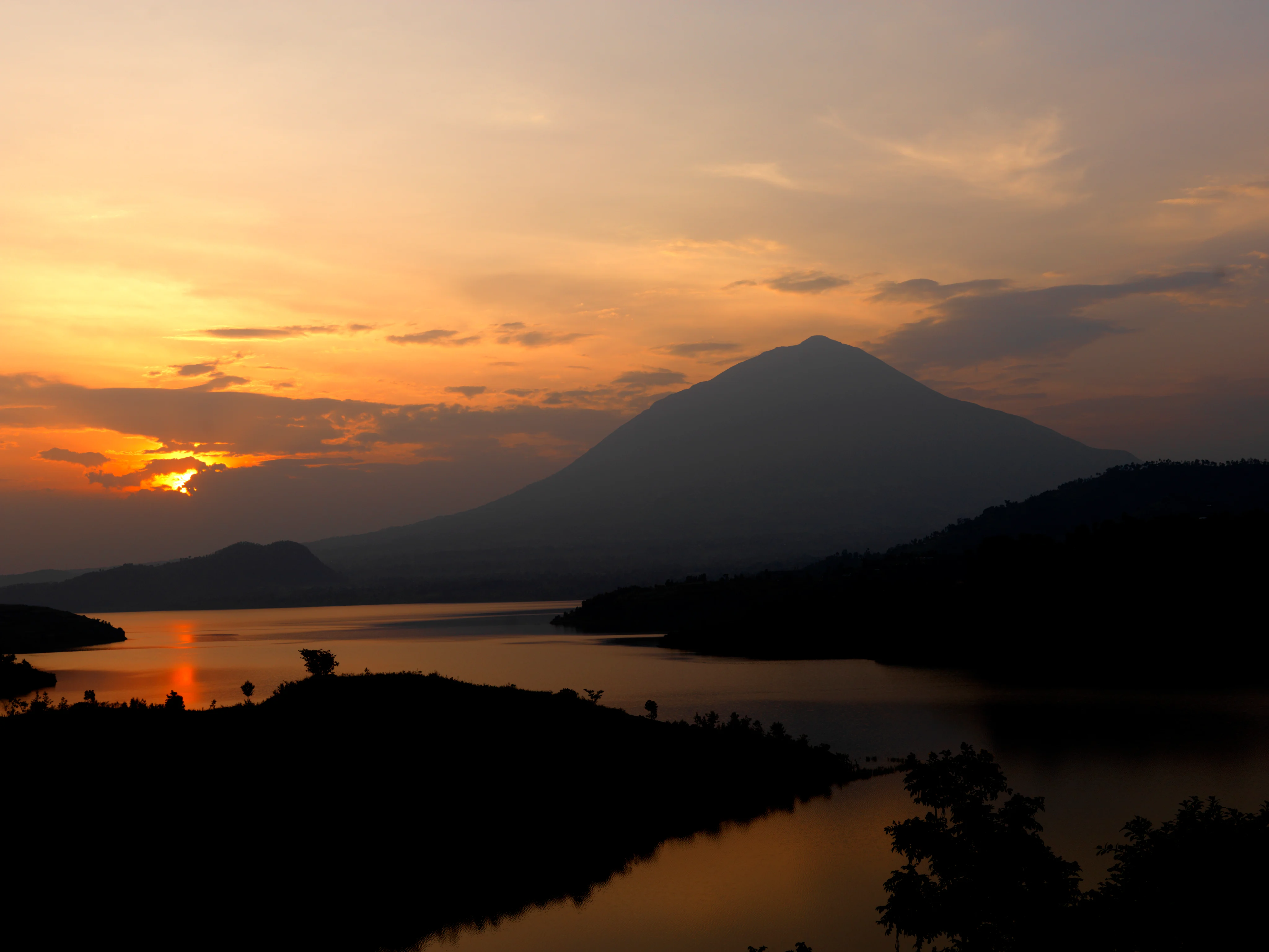 The Virunga volcanoes in northern Rwanda