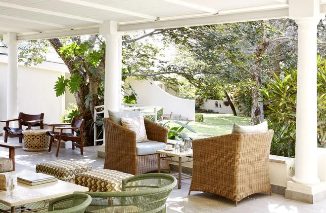 Outdoor terrace at Batonka Guest Lodge