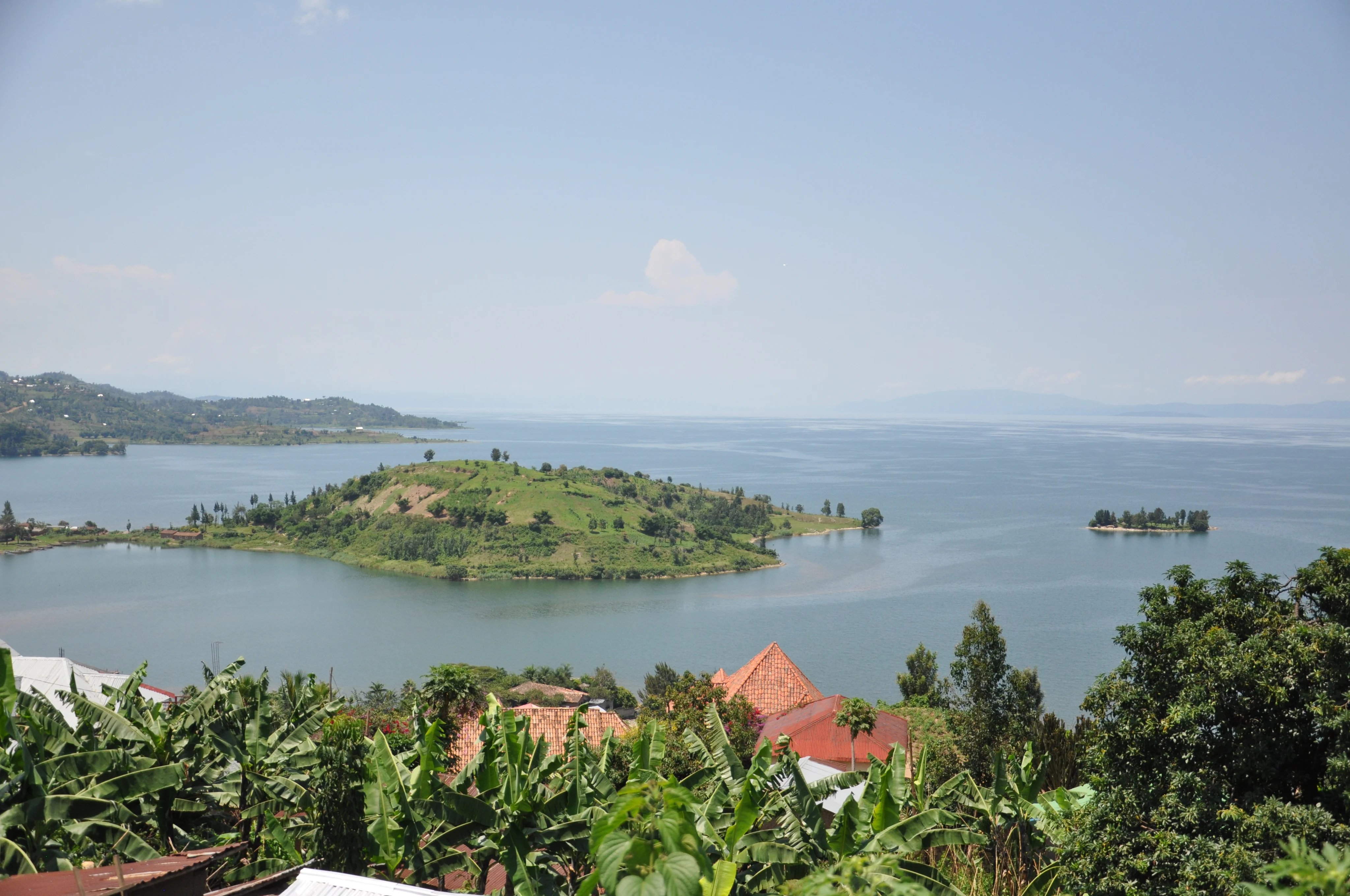 The shoreline of Lake Kivu in Rwanda