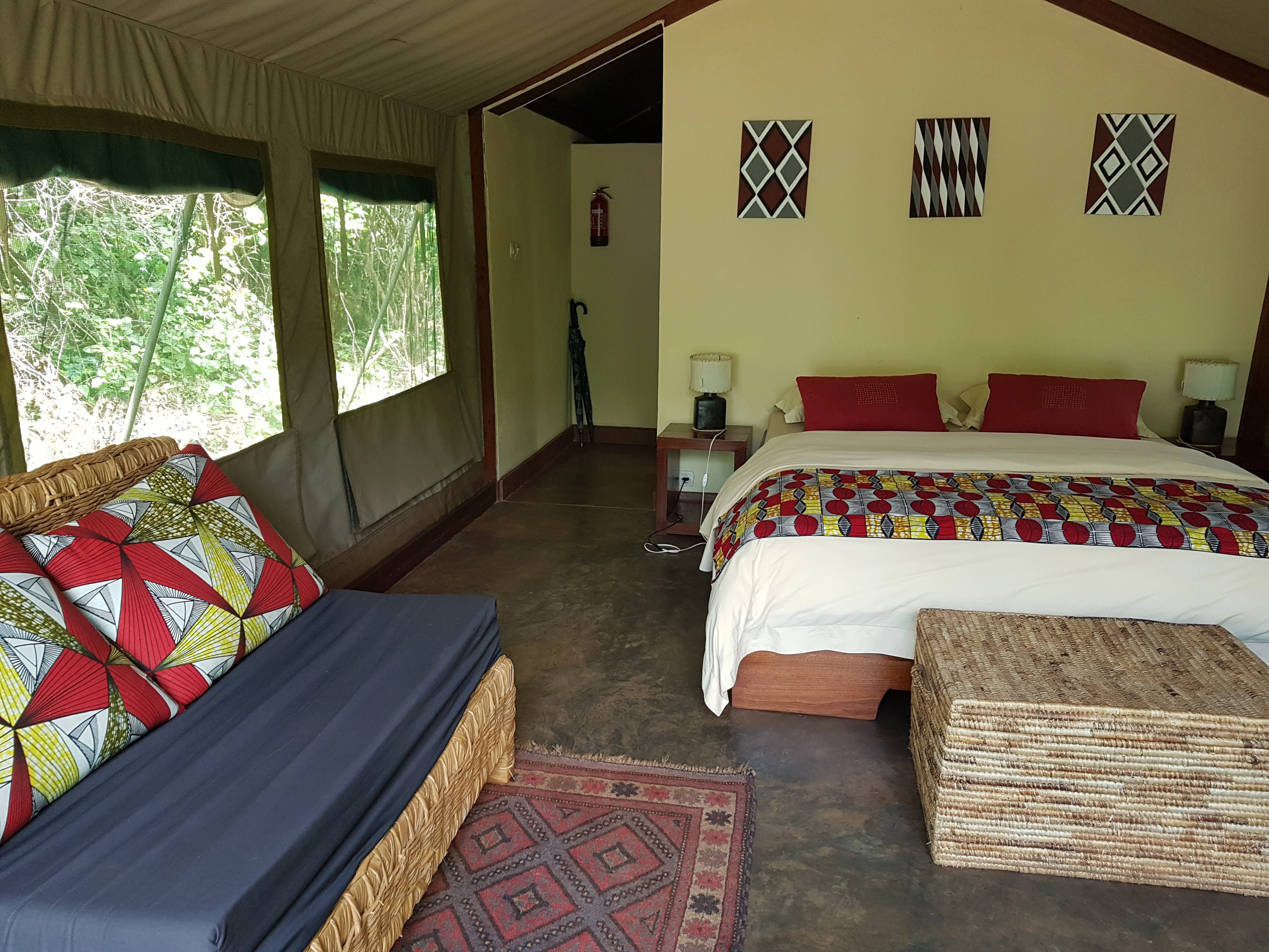 A spacious safari tent at Ruzizi Tented Lodge