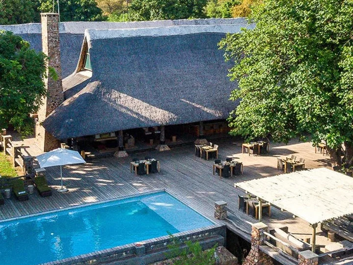 Mfuwe Lodge's pool and main deck in South Luangwa