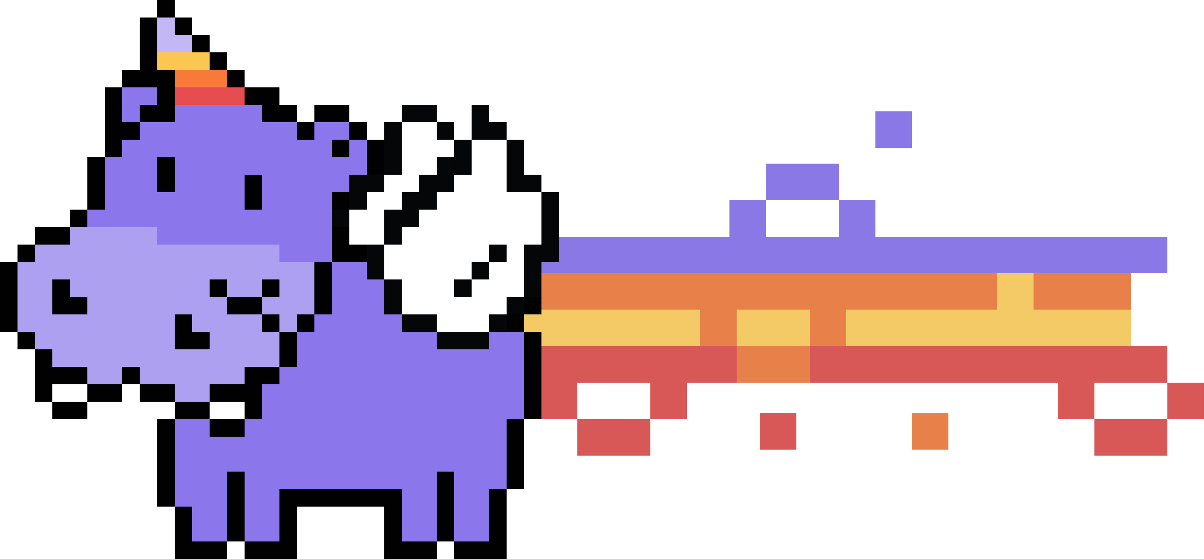 Hippocorn flying on a rainbow