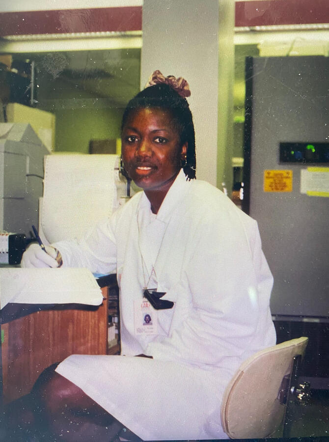 Dr. Williams working in a laboratory