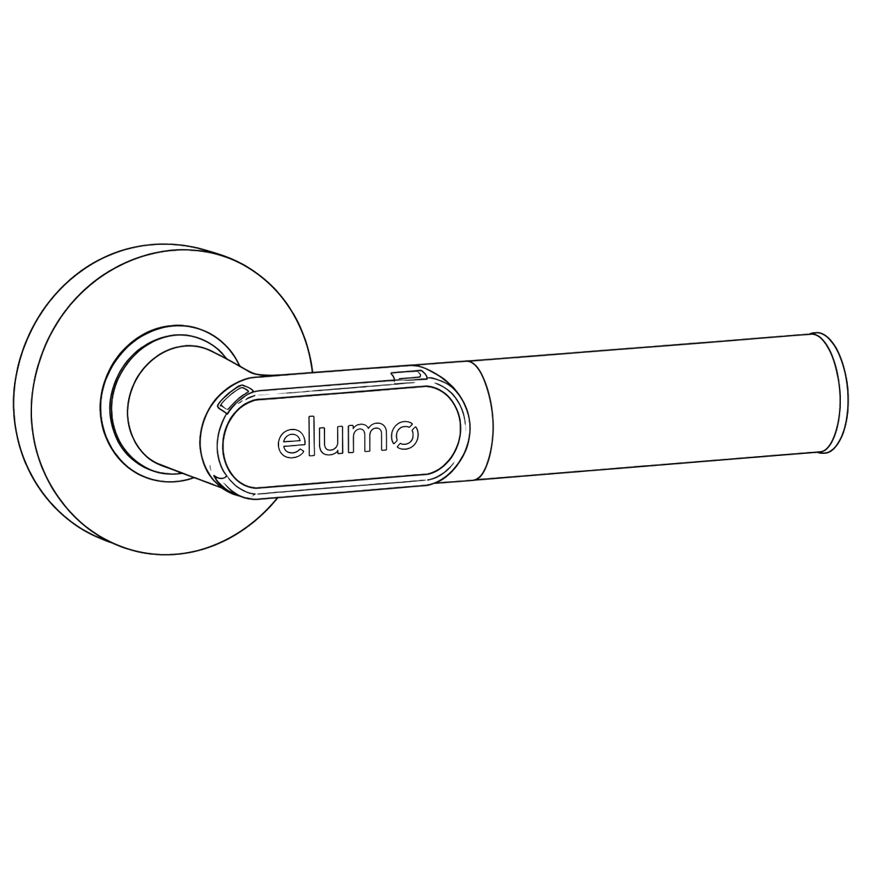 Line drawing of the elumo wireless lock