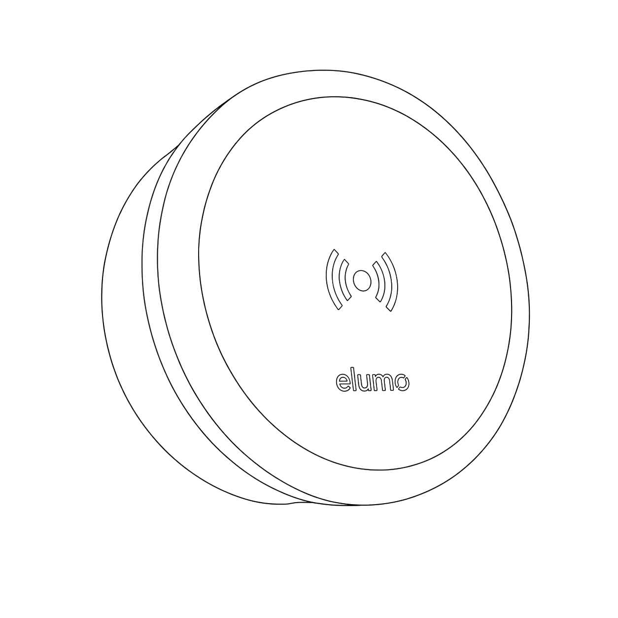 Line drawing of the elumo Reader