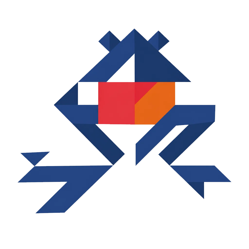 Inspayur — geometric frog representing transformation and strategic adaptability
