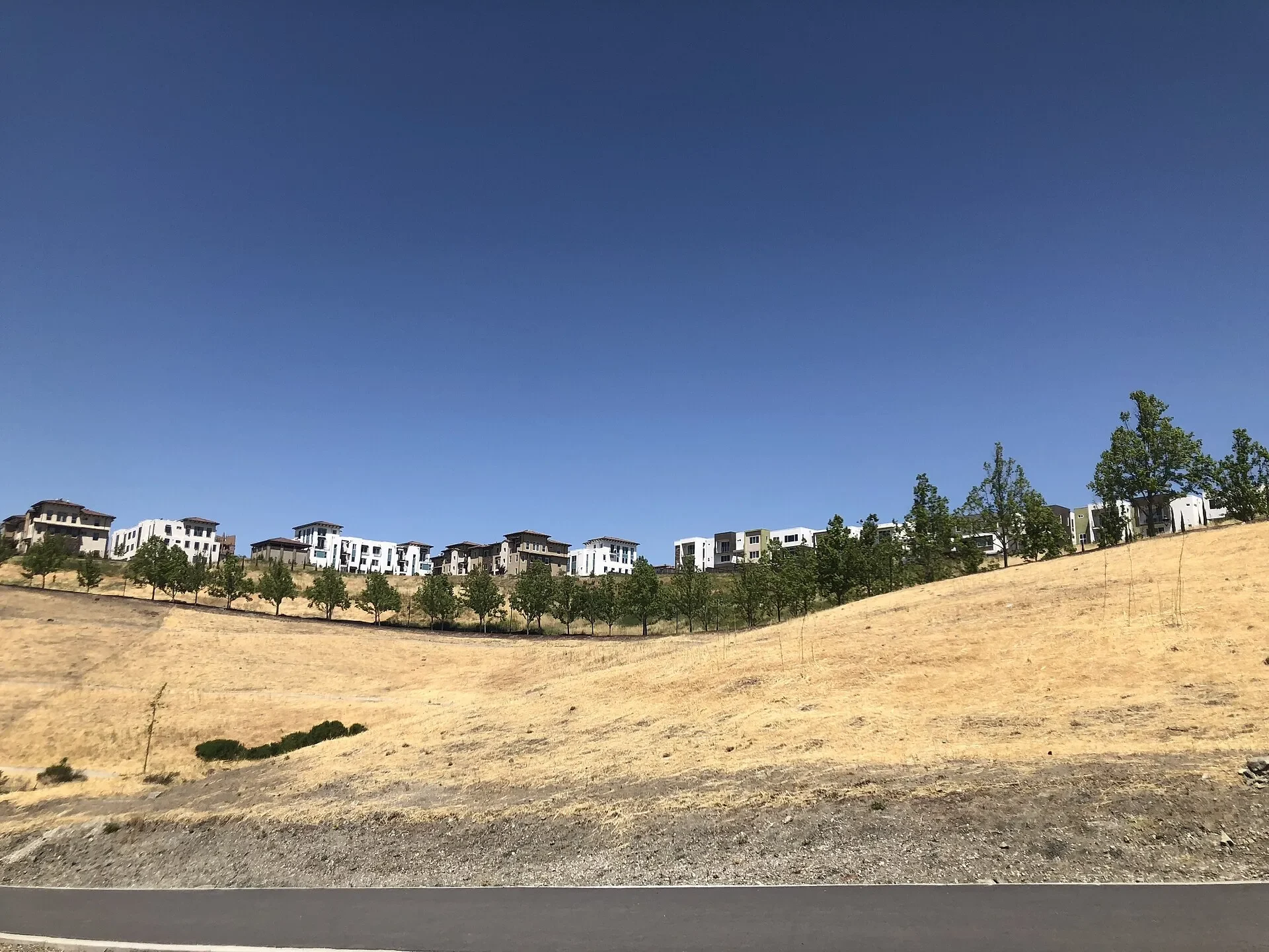 View of Communications Hill homes from Snell Avenue in San Jose, California