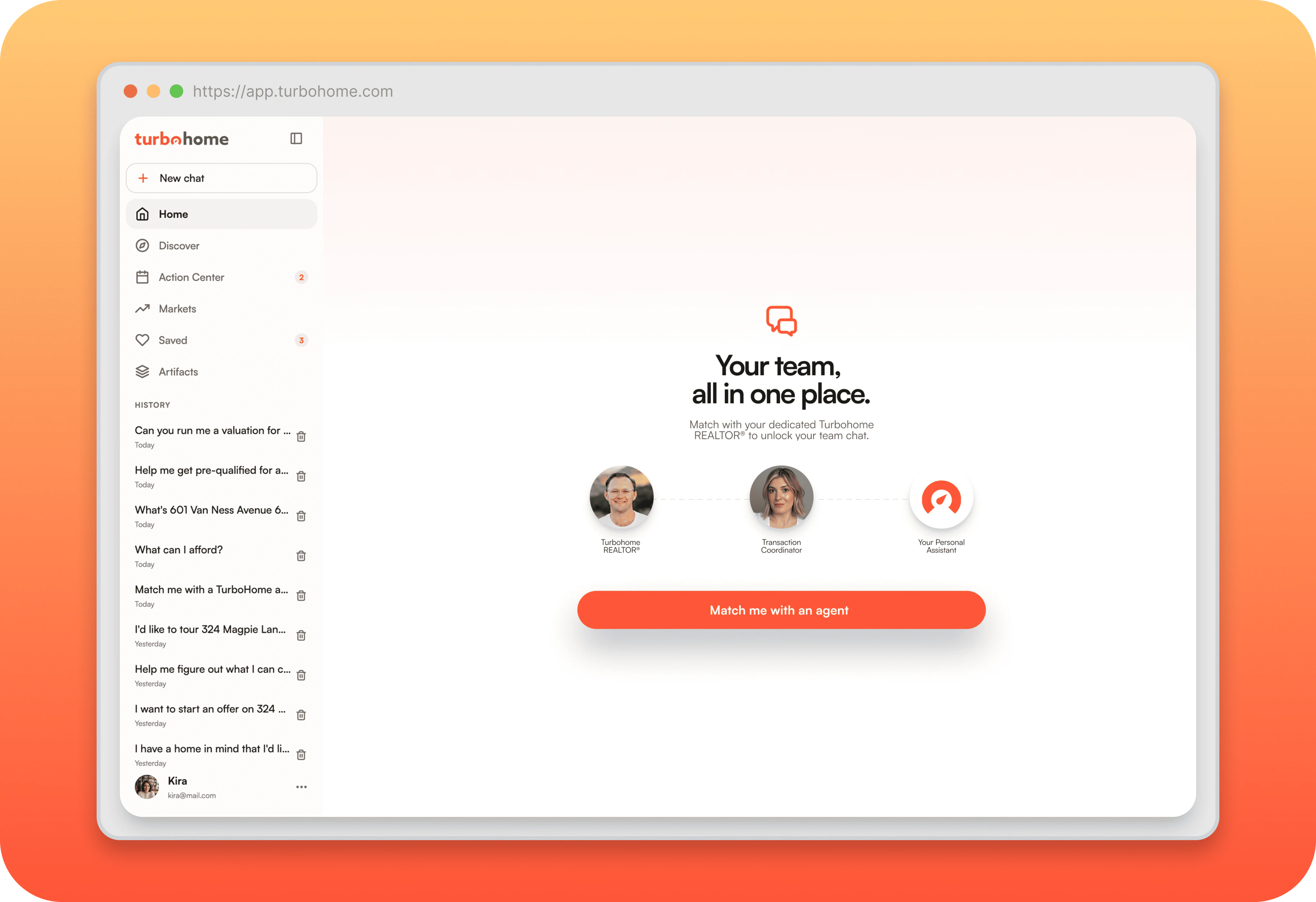TurboHome agent and support team matching