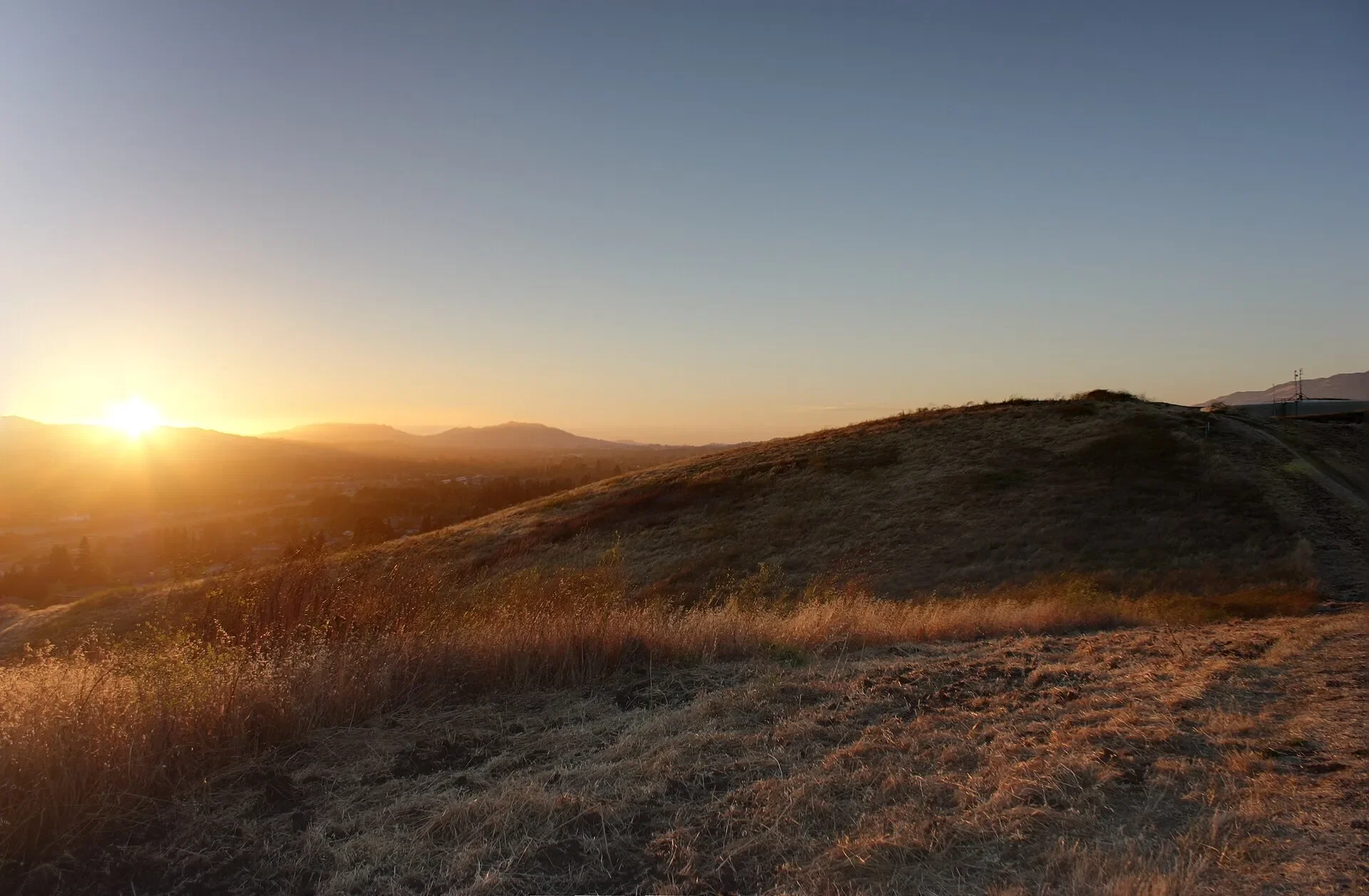 Sunset over the Dublin Hills in Dublin, California
