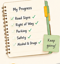 A progress checklist of mastered topics