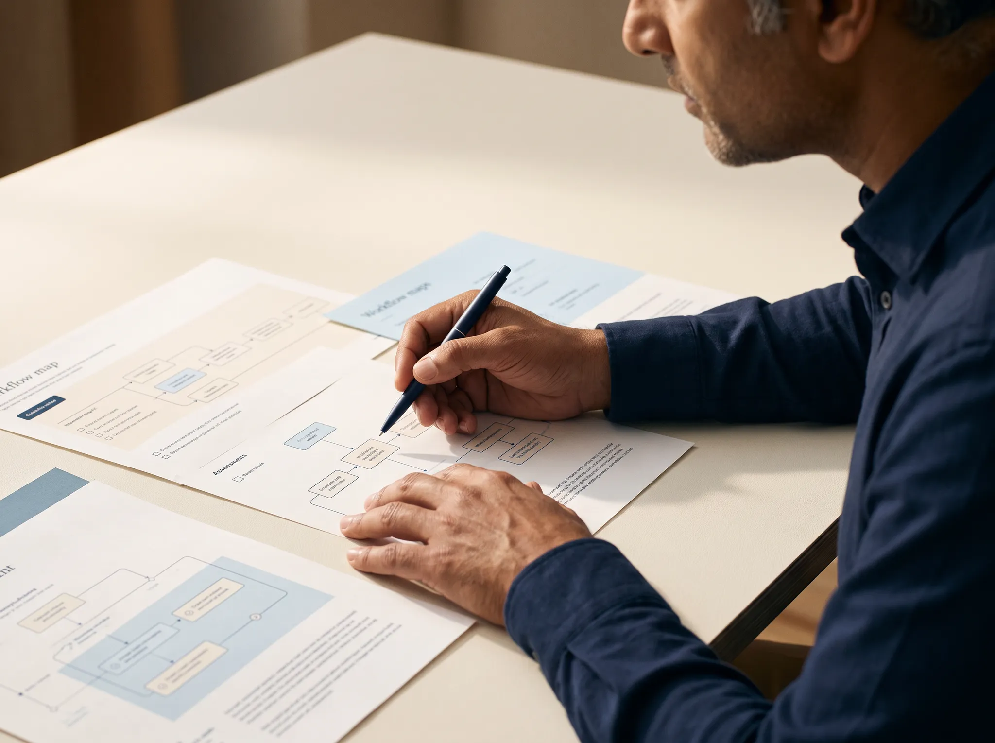 An experienced operator reviewing workflow evidence
