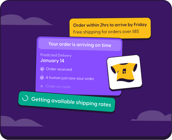 PDQ interface getting live shipping rates and displaying an arrival date
