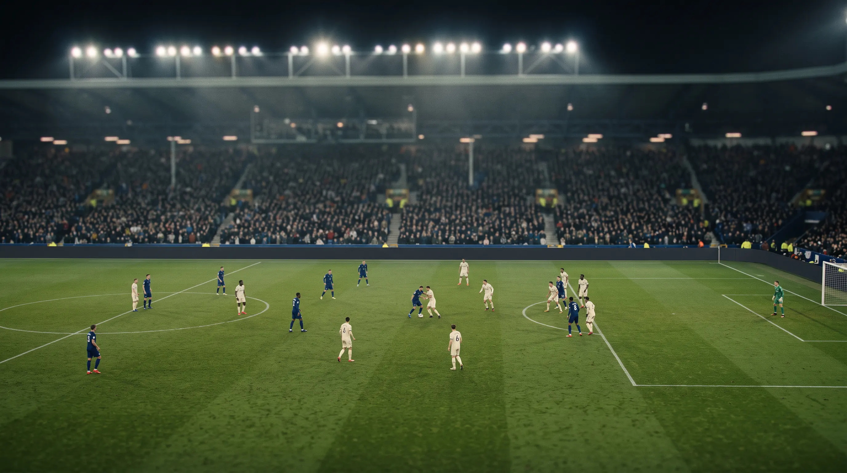 Unbranded live football stream framed by TxLINE-settled match markets
