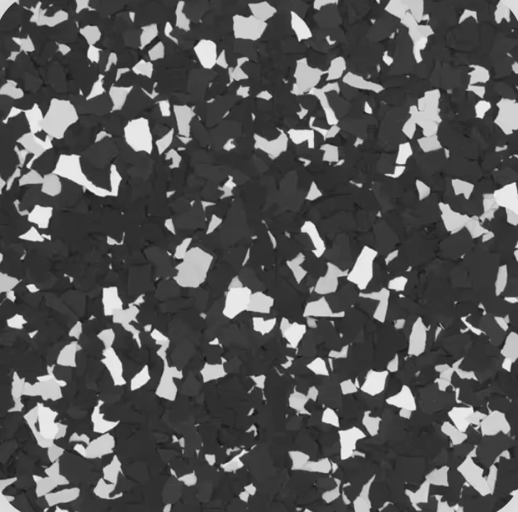 Raven decorative flake color sample