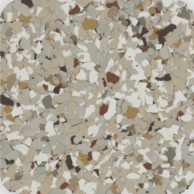 Creekbed decorative flake color sample