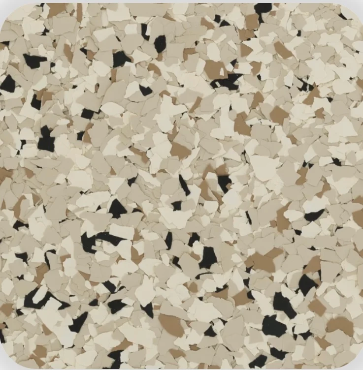 Shoreline decorative flake color sample