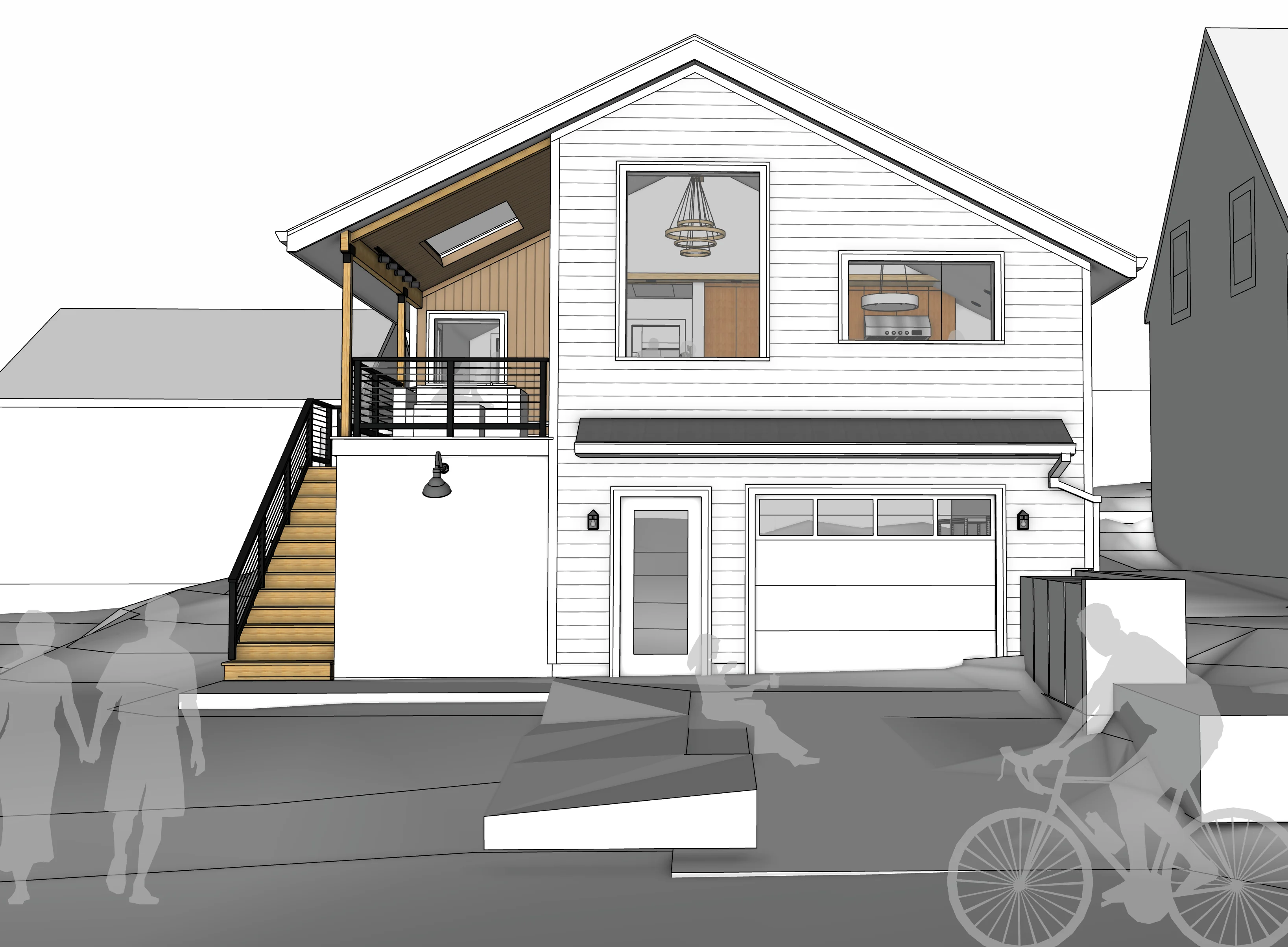 Rendering of the SE PDX Passive House, a new Passive House in Southeast Portland