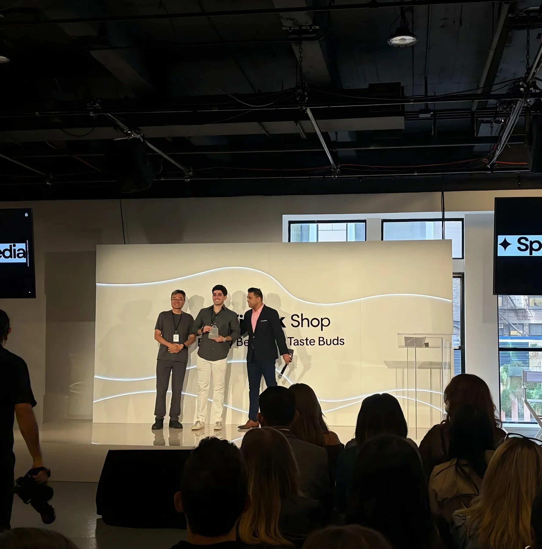 Spotlight Media on stage at the TikTok Shop partner awards in New York