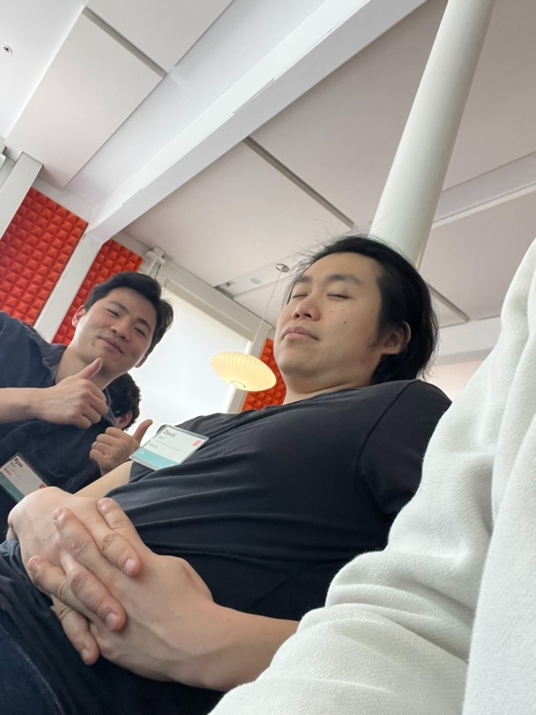 Andco teammates relaxing together during Demo Day