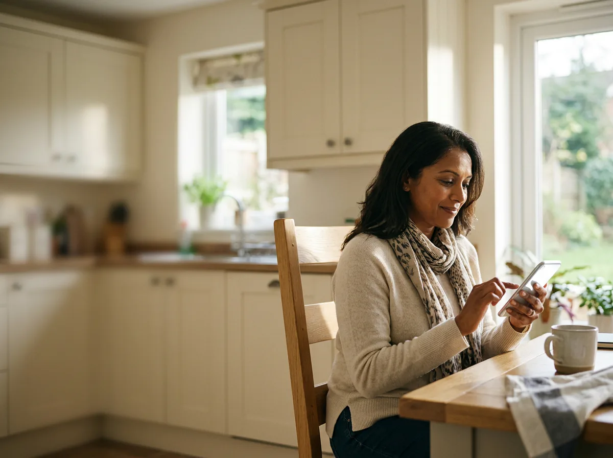 Client completing case onboarding on her phone at home