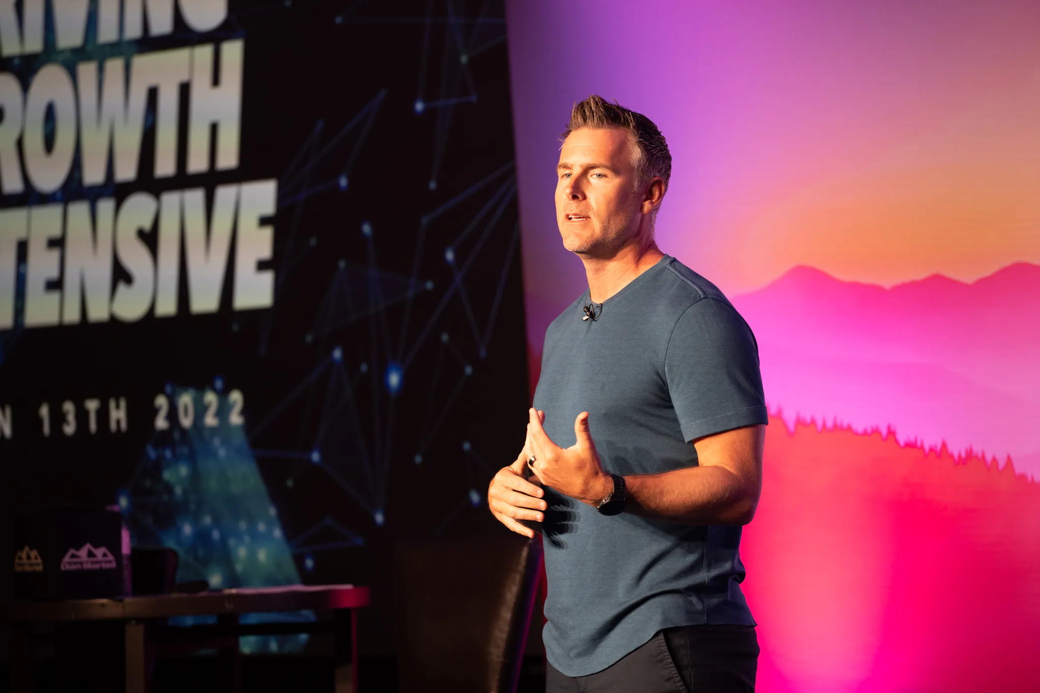 Dan Martell speaking on the SaaS Academy stage