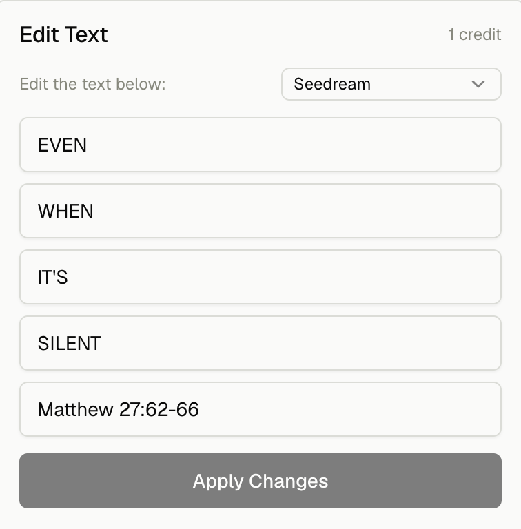 Church Canvas Edit Text modal for rewriting wording in a graphic