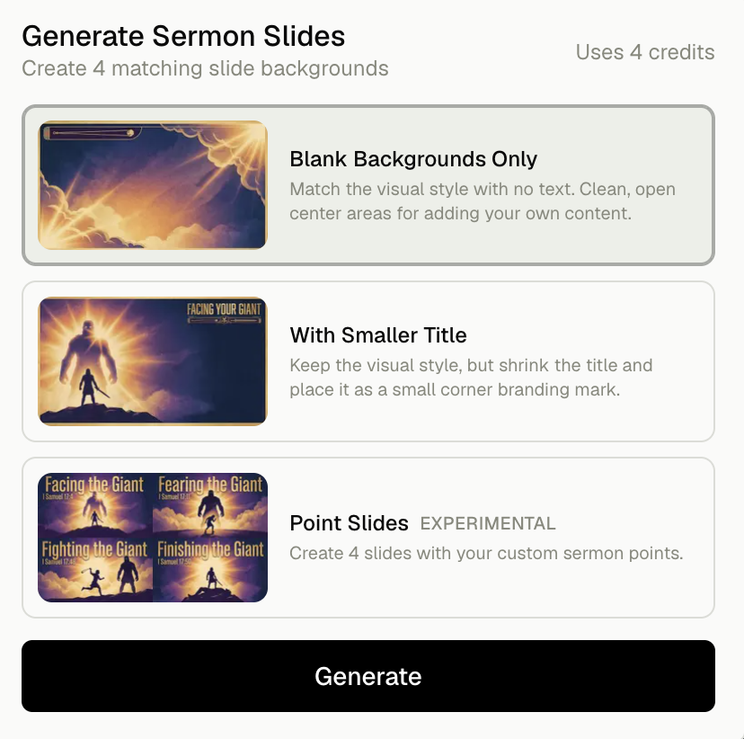 Church Canvas turning a sermon graphic into presentation-ready slides