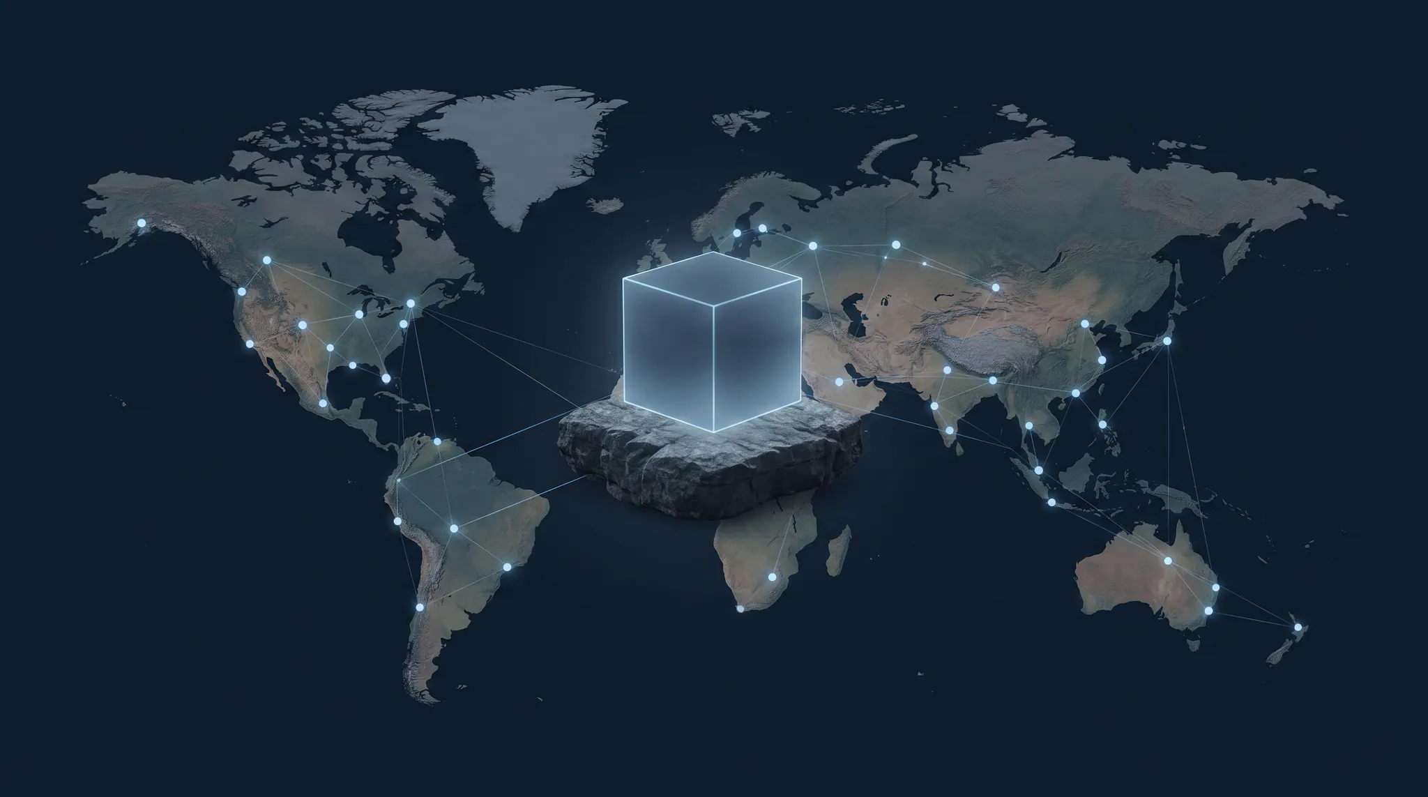 Global network map showing distributed cloud connectivity