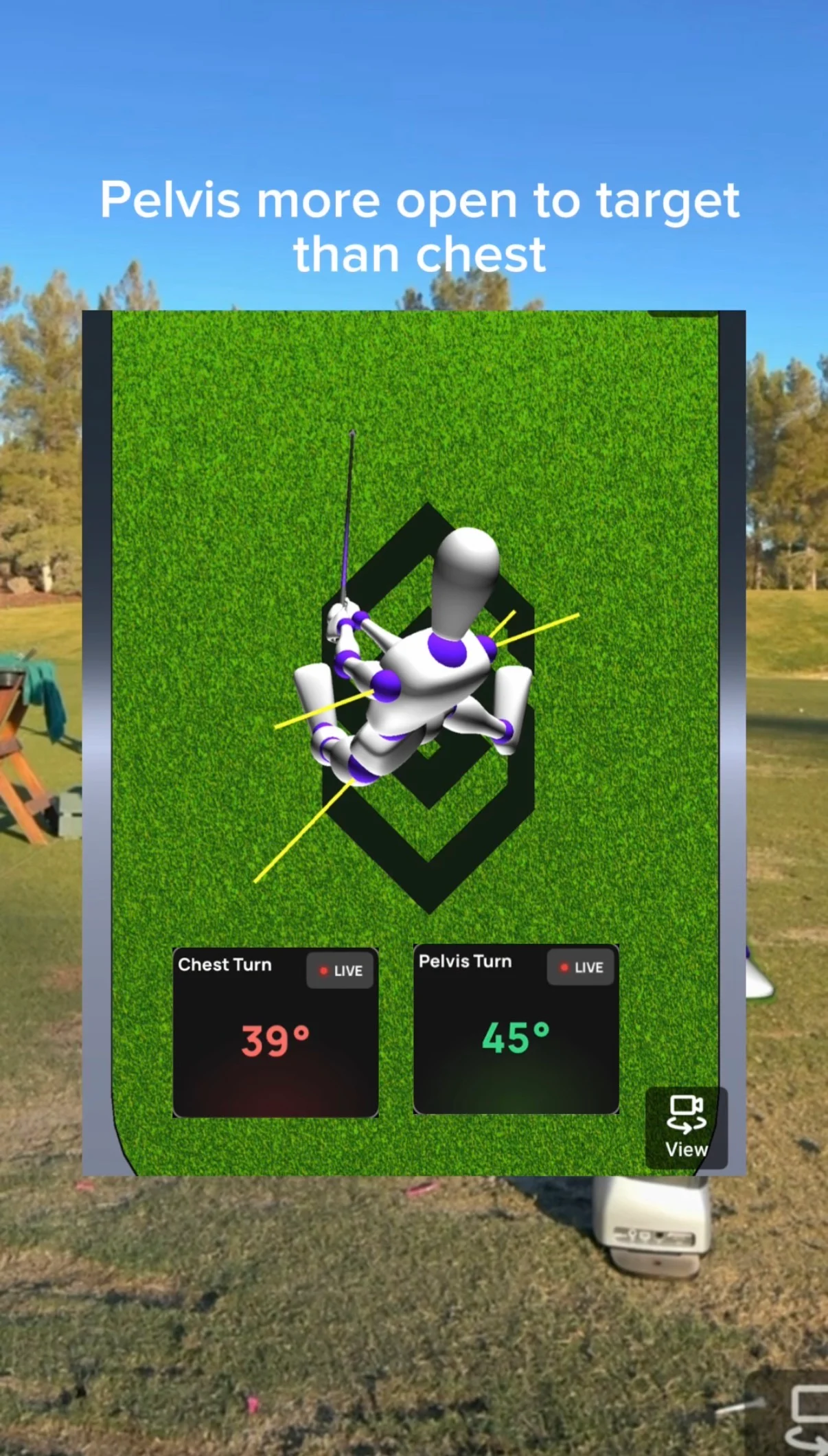 Jenny Shin’s pelvis at 45 degrees and chest at 39 degrees at impact