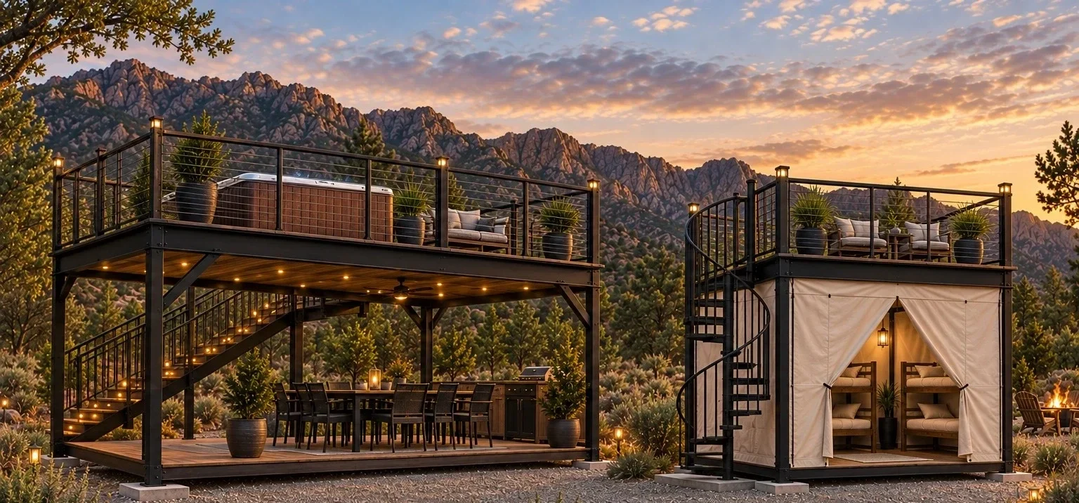 The Outpost two-story steel deck