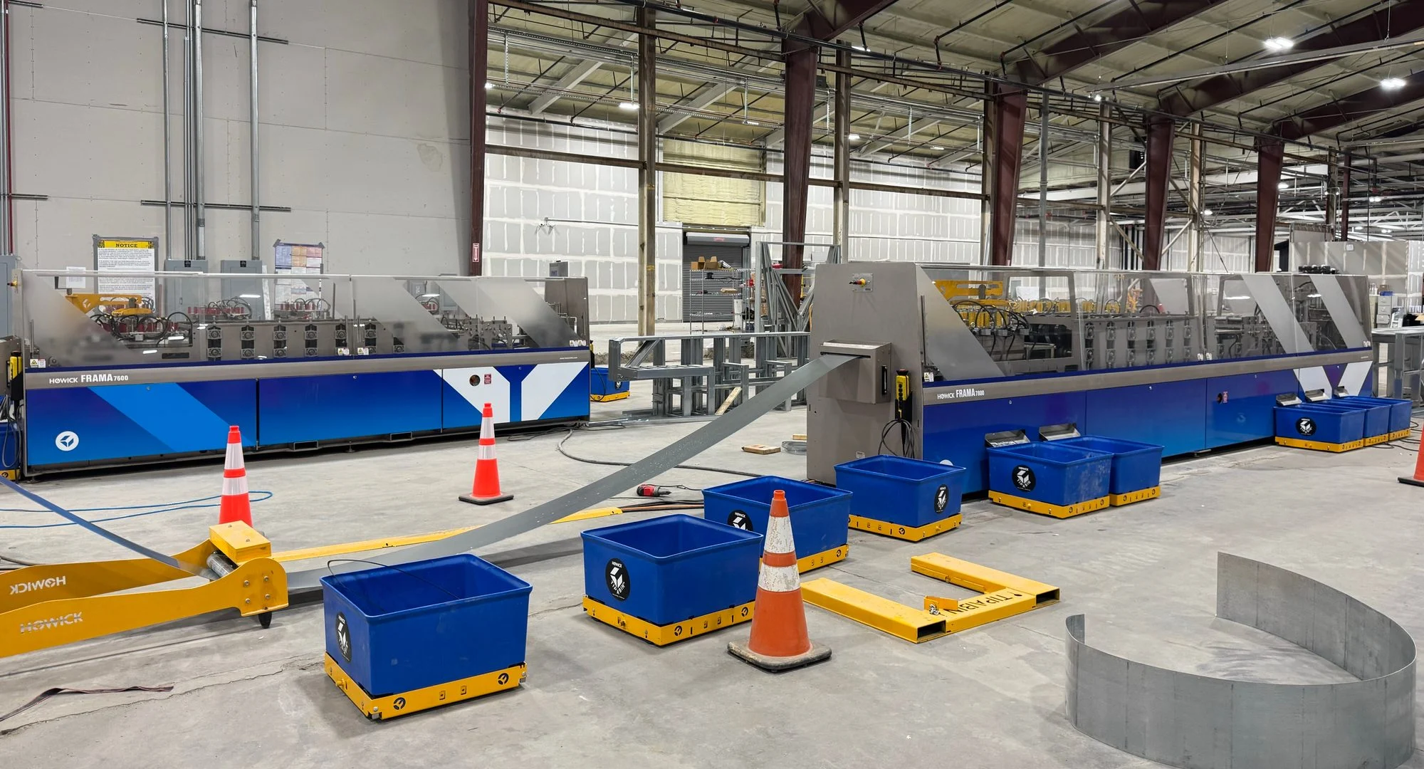 Howick roll-forming lines on the Florence factory floor