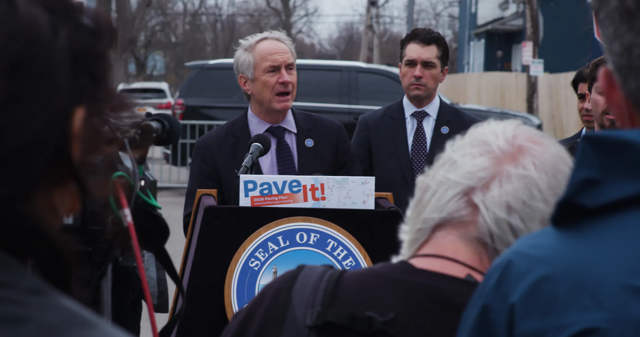 Buffalo Mayor Sean Ryan announcing the Pave It initiative