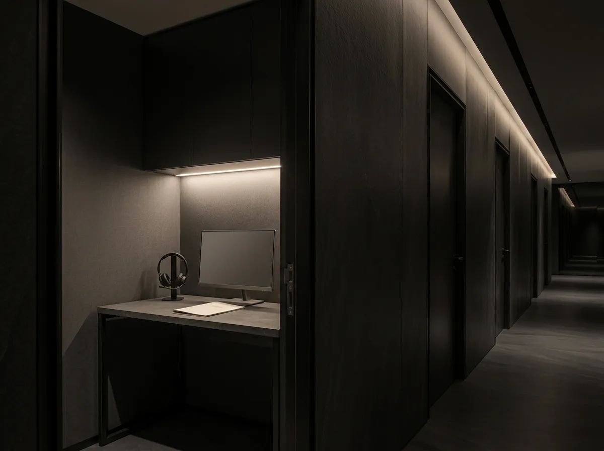 A modern private calling room prepared for the next conversation