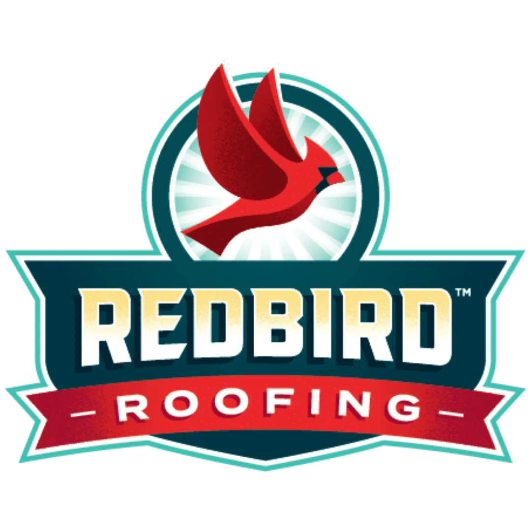 Logo for Redbird Roofing featuring a red cardinal bird above