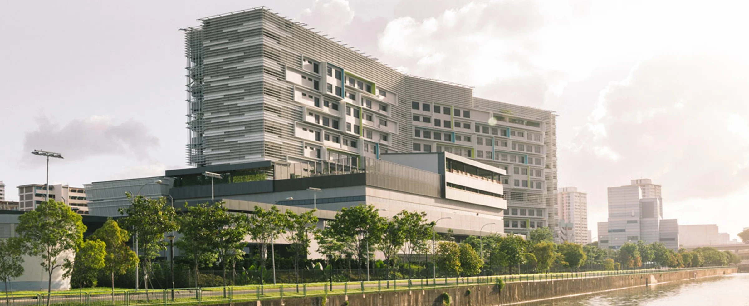 Nexus International School Singapore campus beside the river