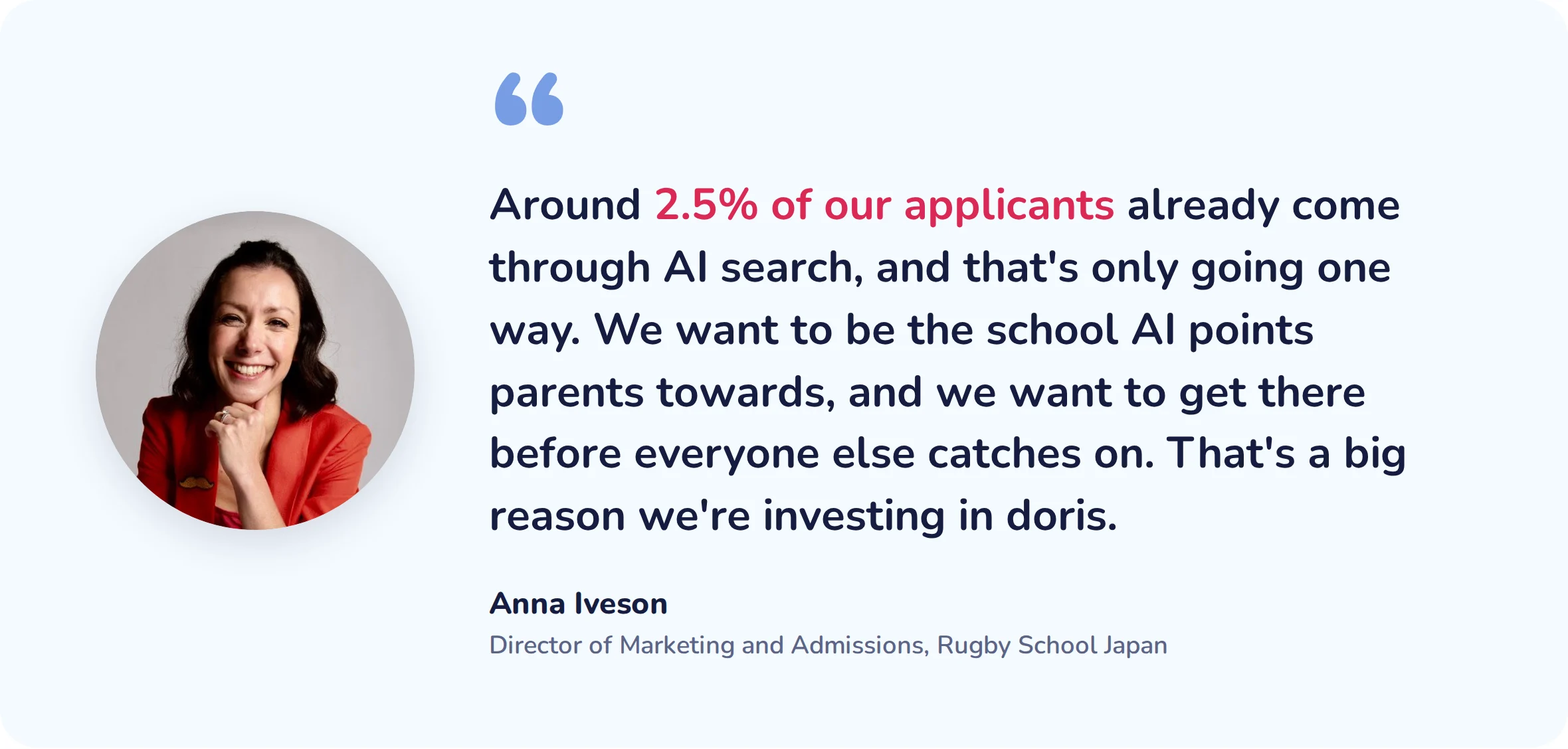 doris drove AI visibility for rugby school japan