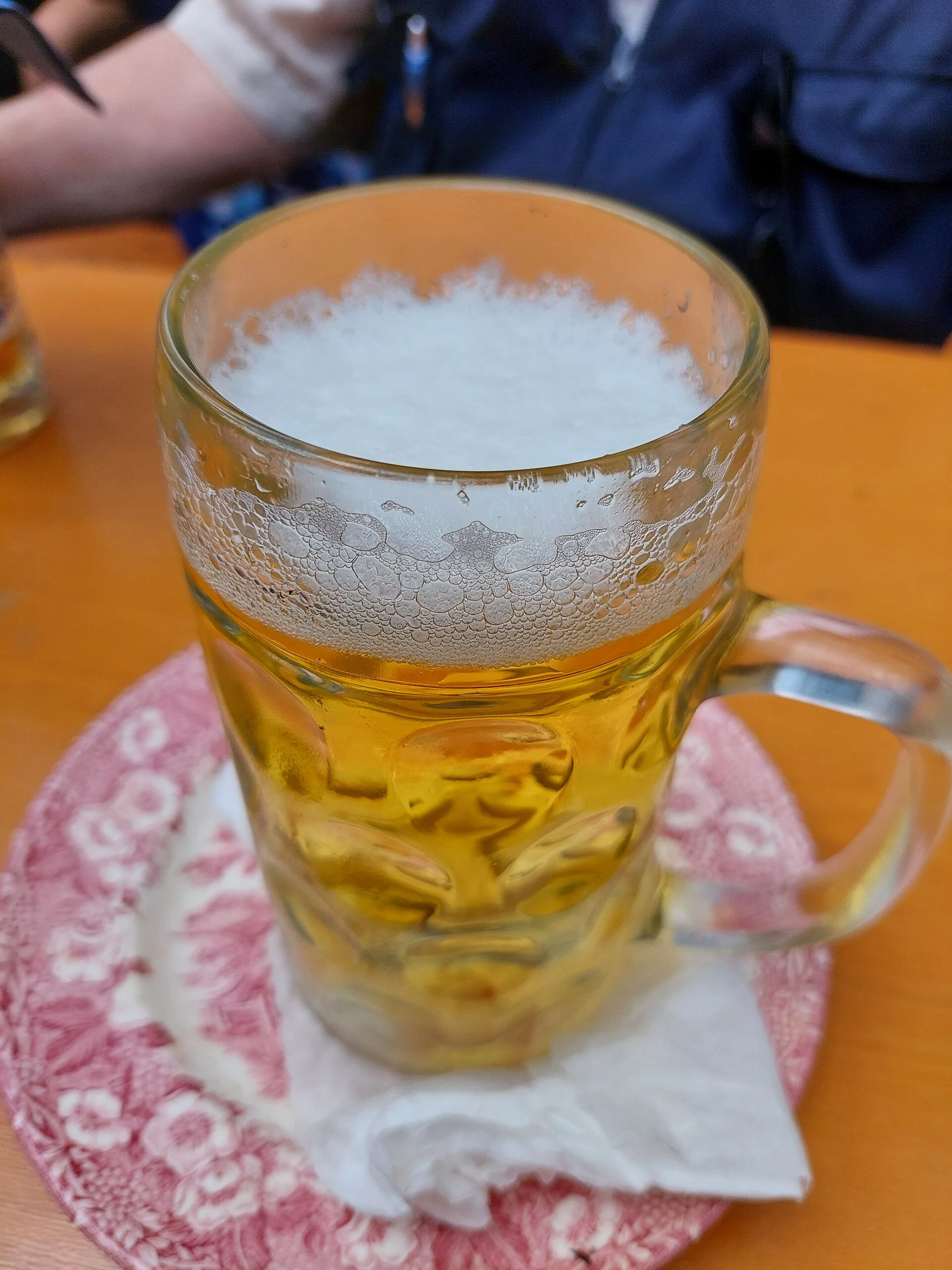 Illustrative photograph: Glass beer mug full