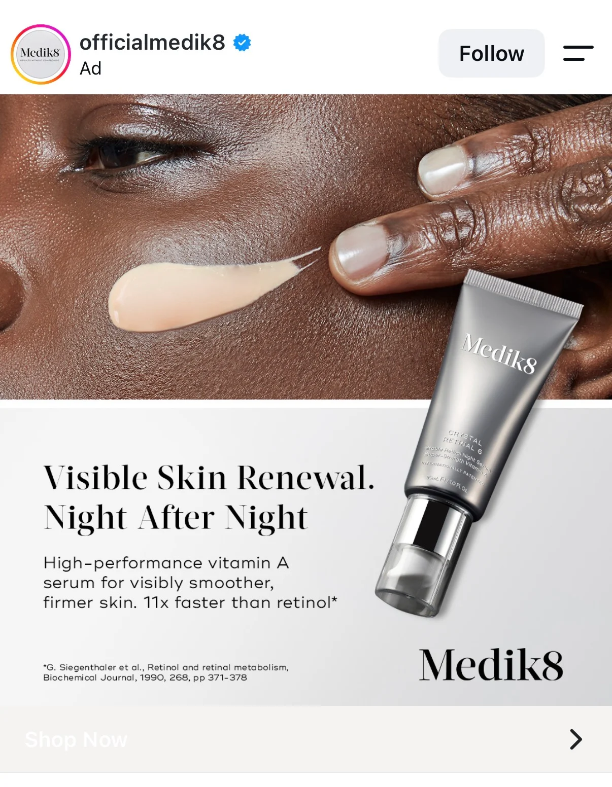 Medik8 Meta ad example