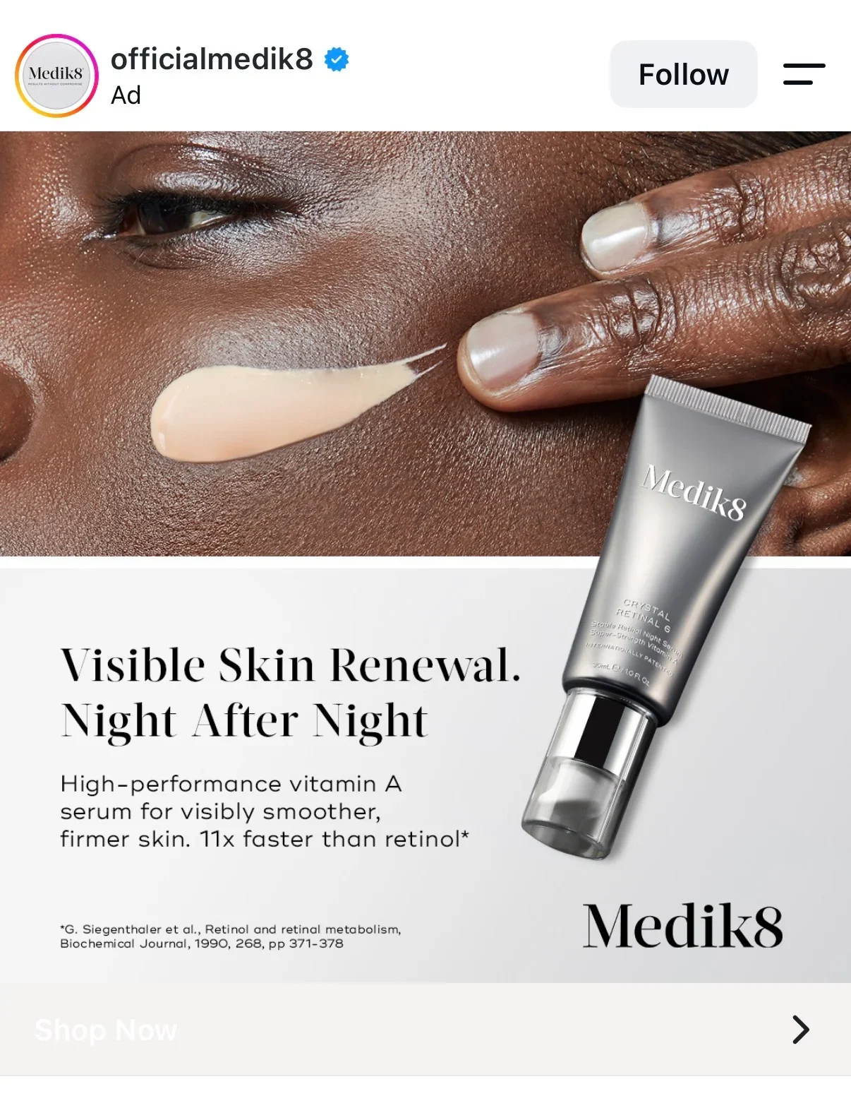 Medik8 Meta ad example