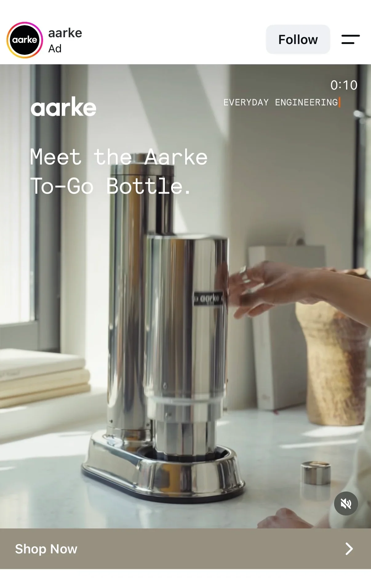 Aarke Meta ad example