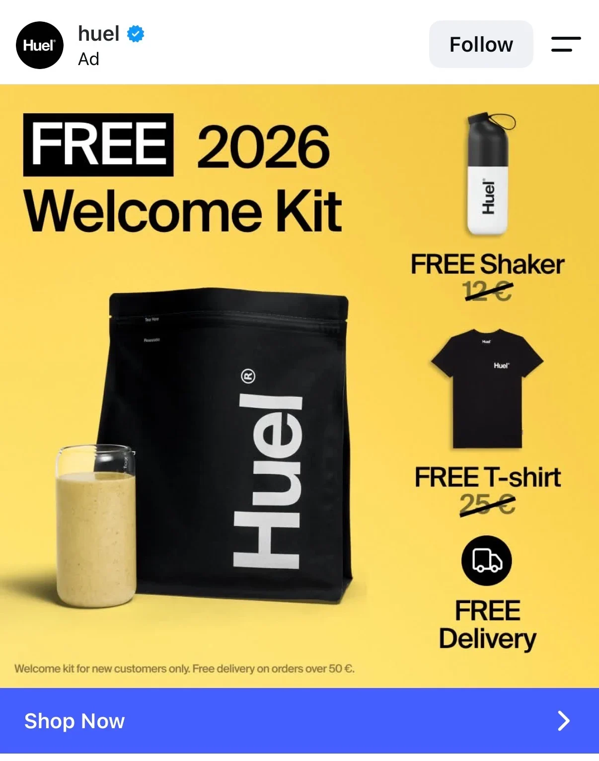 Huel Meta ad example