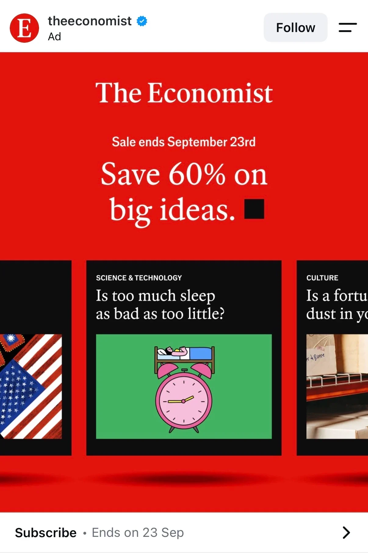 The Economist Meta ad example