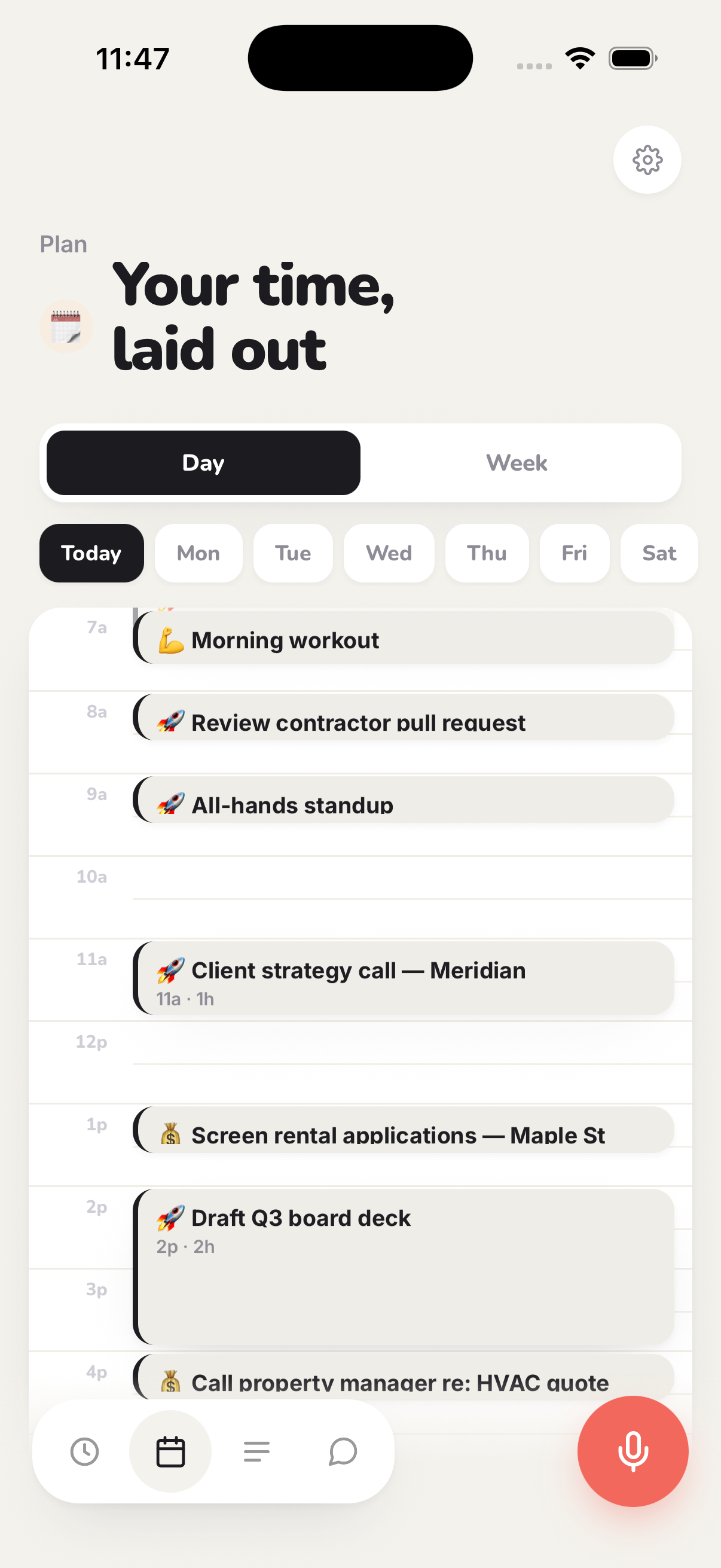 Drift day planning timeline