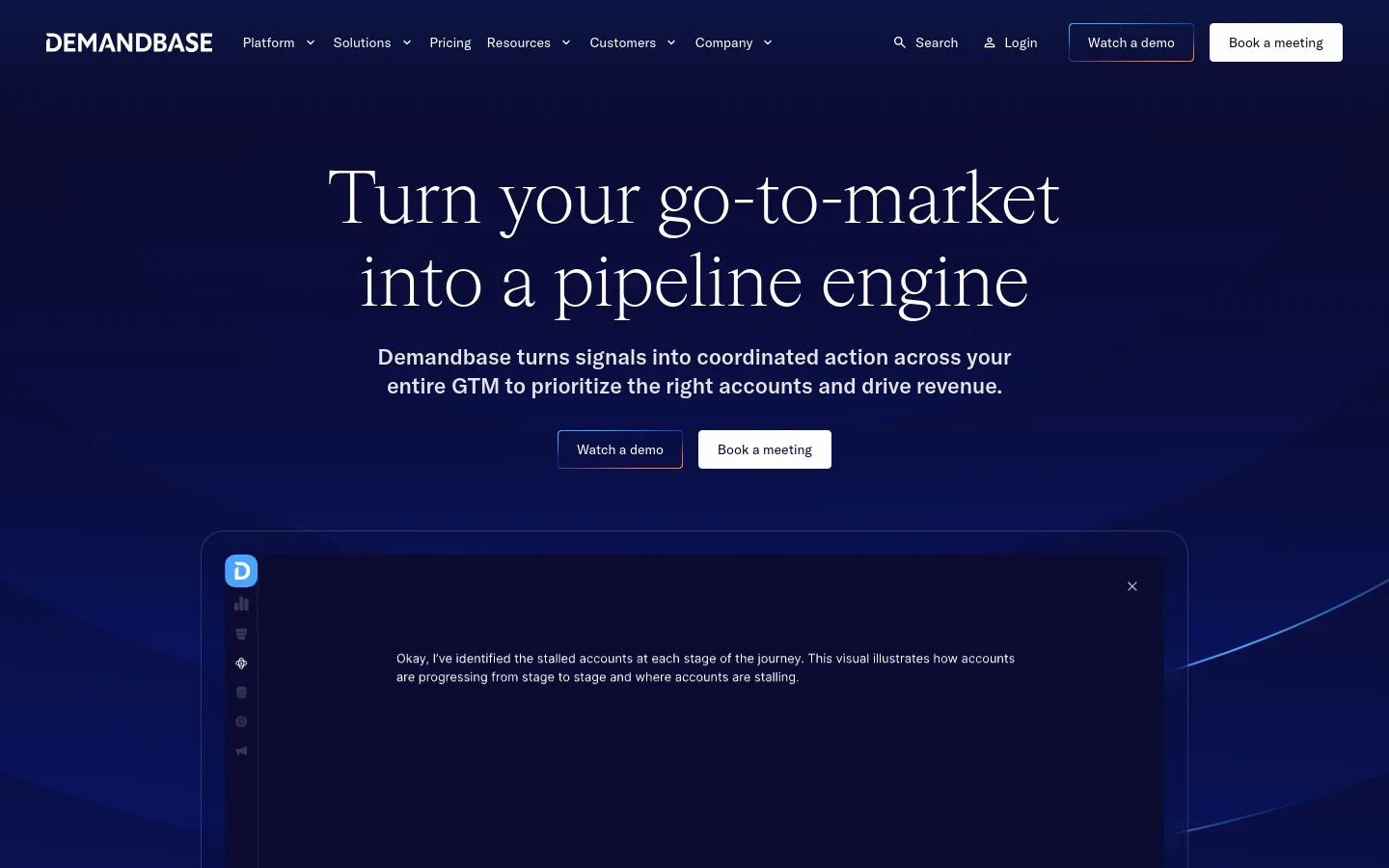 Demandbase homepage above the fold