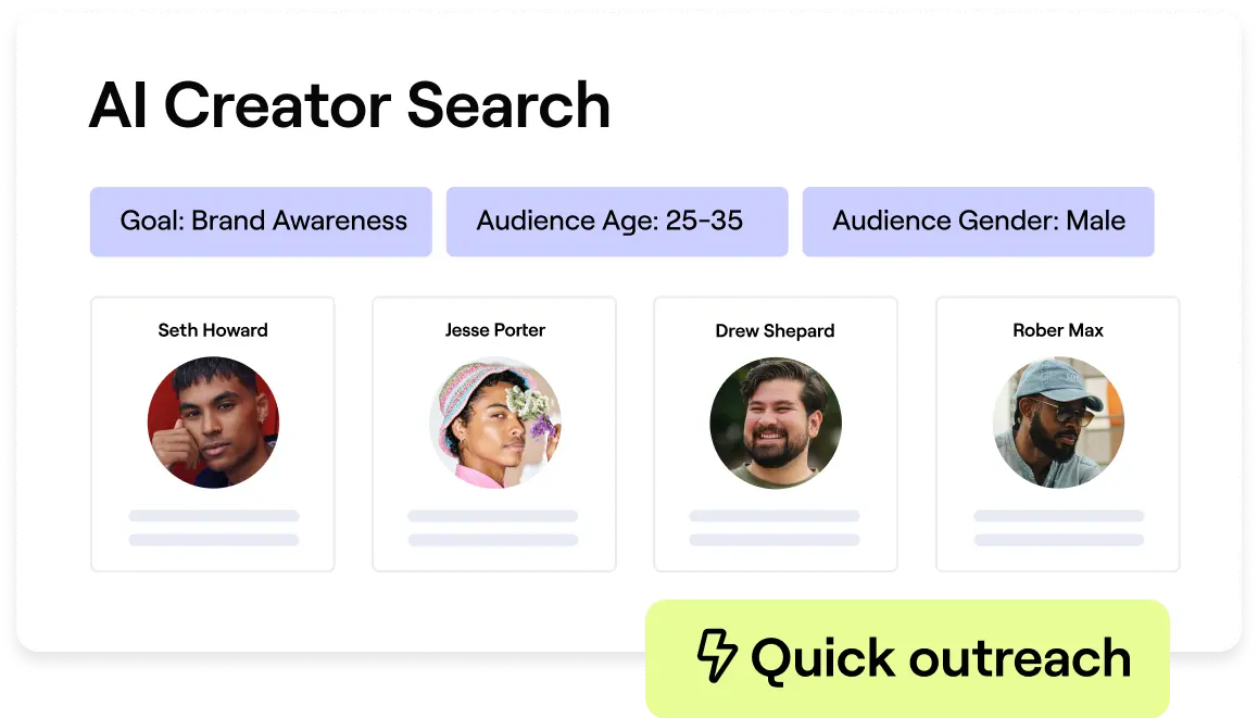 GRIN AI creator search interface