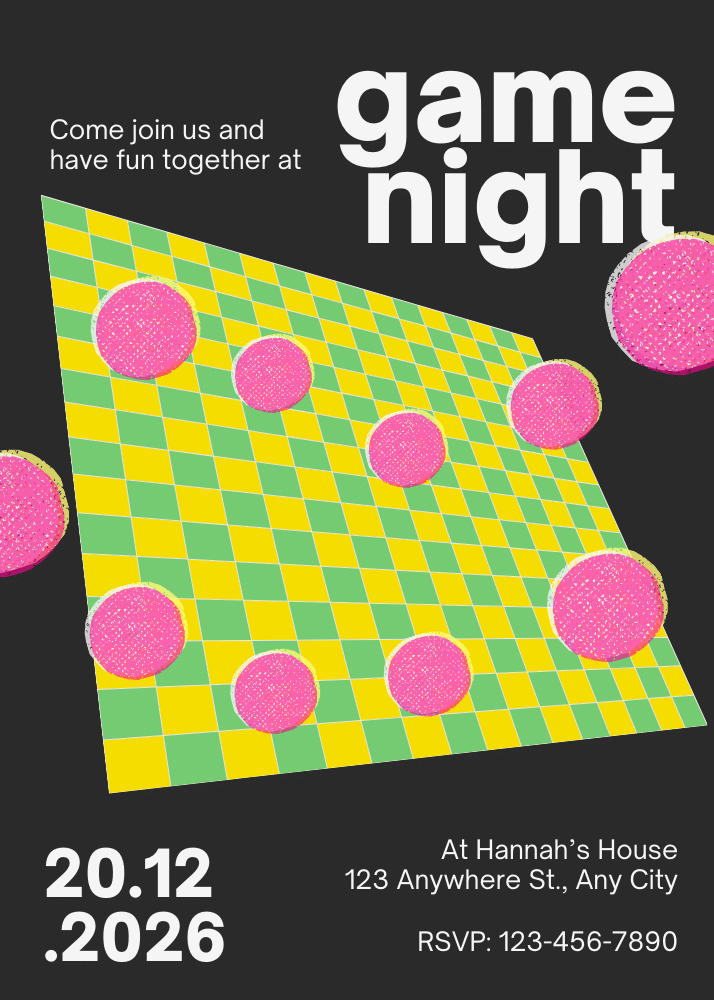 Game night invitation designed in Canva