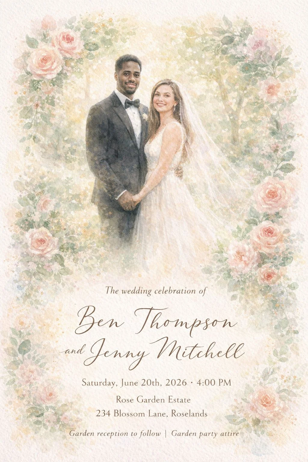 Watercolor Wedding Invitation