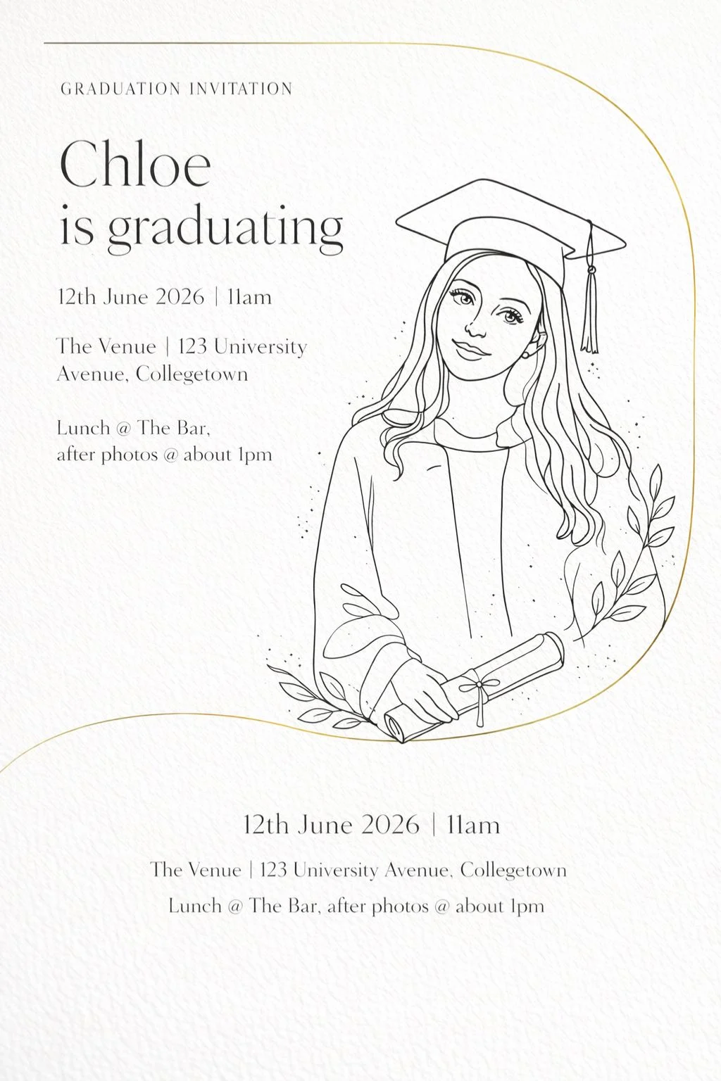 Minimalist Line Art Graduation