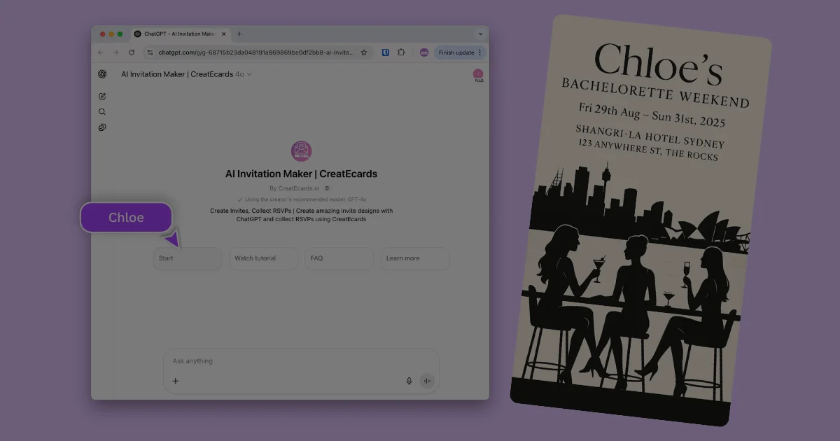 Design Stunning Invitations with ChatGPT and Collect RSVPs Instantly
